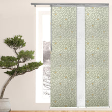 Load image into Gallery viewer, 3-Panel Single Rail Panel Track Blind Extendable 36"-66"W x 91.4"H, Panel width 23.5", Lotus, Camellia