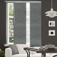 Load image into Gallery viewer, 3-Panel Single Rail Panel Track Blind Extendable 36"-66"W x 91.4"H, Panel width 23.5", Winter, Dove