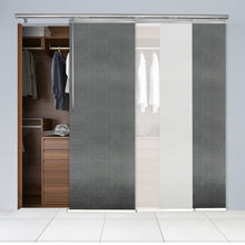 Load image into Gallery viewer, 3-Panel Single Rail Panel Track Blind Extendable 36"-66"W x 91.4"H, Panel width 23.5", Winter, Dove