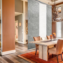 Load image into Gallery viewer, 3-Panel Single Rail Panel Track Blind Extendable 36"-66"W x 91.4"H, Panel width 23.5", Winter, Carolyn