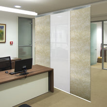 Load image into Gallery viewer, 3-Panel Single Rail Panel Track Blind Extendable 36"-66"W x 91.4"H, Panel width 23.5", Winter, Amaryllis