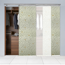 Load image into Gallery viewer, 3-Panel Single Rail Panel Track Blind Extendable 36"-66"W x 91.4"H, Panel width 23.5", Winter, Camellia