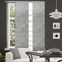 Load image into Gallery viewer, 3-Panel Single Rail Panel Track Blind Extendable 36"-66"W x 91.4"H, Panel width 23.5", Macadamia, Carolyn