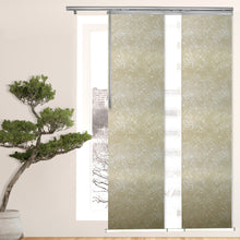 Load image into Gallery viewer, 3-Panel Single Rail Panel Track Blind Extendable 36"-66"W x 91.4"H, Panel width 23.5", Macadamia, Amaryllis