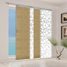 Load image into Gallery viewer, 4-Panel Single Rail Panel Track Blind Extendable 48"-88"W x 91.4"H, Panel width 23.5", Shattered, Canary