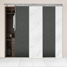 Load image into Gallery viewer, 4-Panel Single Rail Panel Track Blind Extendable 48"-88"W x 91.4"H, Panel width 23.5", Lotus, Smoke