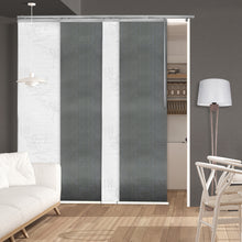 Load image into Gallery viewer, 4-Panel Single Rail Panel Track Blind Extendable 48"-88"W x 91.4"H, Panel width 23.5", Lotus, Dove