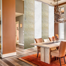 Load image into Gallery viewer, 4-Panel Single Rail Panel Track Blind Extendable 48"-88"W x 91.4"H, Panel width 23.5", Lotus, Amaryllis