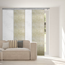 Load image into Gallery viewer, 4-Panel Single Rail Panel Track Blind Extendable 48"-88"W x 91.4"H, Panel width 23.5", Lotus, Amaryllis