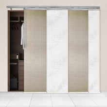 Load image into Gallery viewer, 4-Panel Single Rail Panel Track Blind Extendable 48"-88"W x 91.4"H, Panel width 23.5", Lotus, Iris