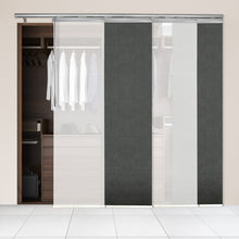 Load image into Gallery viewer, 4-Panel Single Rail Panel Track Blind Extendable 48"-88"W x 91.4"H, Panel width 23.5", Winter, Smoke