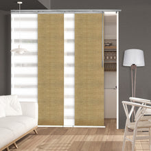 Load image into Gallery viewer, 4-Panel Single Rail Panel Track Blind Extendable 48"-88"W x 91.4"H, Panel width 23.5", Macadamia, Canary