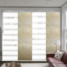 Load image into Gallery viewer, 4-Panel Single Rail Panel Track Blind Extendable 48"-88"W x 91.4"H, Panel width 23.5", Macadamia, Amaryllis