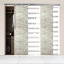 Load image into Gallery viewer, 4-Panel Single Rail Panel Track Blind Extendable 48"-88"W x 91.4"H, Panel width 23.5", Macadamia, Abelia