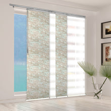 Load image into Gallery viewer, 4-Panel Single Rail Panel Track Blind Extendable 48"-88"W x 91.4"H, Panel width 23.5", Macadamia, Abelia