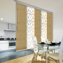 Load image into Gallery viewer, 5-Panel Single Rail Panel Track Blind Extendable 58"-110"W x 91.4"H, Panel width 23.5", Shattered, Canary