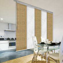 Load image into Gallery viewer, 5-Panel Single Rail Panel Track Blind Extendable 58"-110"W x 91.4"H, Panel width 23.5", Lotus, Canary