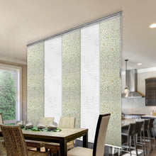 Load image into Gallery viewer, 5-Panel Single Rail Panel Track Blind Extendable 58"-110"W x 91.4"H, Panel width 23.5", Lotus, Camellia