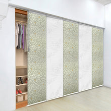 Load image into Gallery viewer, 5-Panel Single Rail Panel Track Blind Extendable 58"-110"W x 91.4"H, Panel width 23.5", Lotus, Camellia