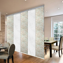 Load image into Gallery viewer, 5-Panel Single Rail Panel Track Blind Extendable 58"-110"W x 91.4"H, Panel width 23.5", Lotus, Abelia