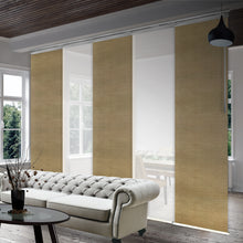 Load image into Gallery viewer, 5-Panel Single Rail Panel Track Blind Extendable 58"-110"W x 91.4"H, Panel width 23.5", Winter, Canary