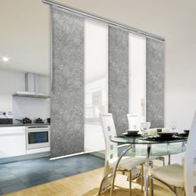 Load image into Gallery viewer, 5-Panel Single Rail Panel Track Blind Extendable 58"-110"W x 91.4"H, Panel width 23.5", Winter, Carolyn