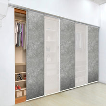 Load image into Gallery viewer, 5-Panel Single Rail Panel Track Blind Extendable 58"-110"W x 91.4"H, Panel width 23.5", Winter, Carolyn