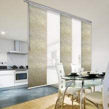 Load image into Gallery viewer, 5-Panel Single Rail Panel Track Blind Extendable 58"-110"W x 91.4"H, Panel width 23.5", Winter, Amaryllis