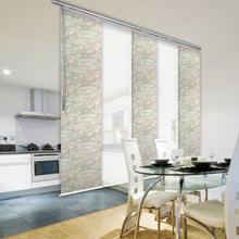 Load image into Gallery viewer, 5-Panel Single Rail Panel Track Blind Extendable 58"-110"W x 91.4"H, Panel width 23.5", Winter, Abelia