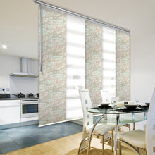 Load image into Gallery viewer, 5-Panel Single Rail Panel Track Blind Extendable 58"-110"W x 91.4"H, Panel width 23.5", Macadamia, Abelia