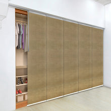 Load image into Gallery viewer, Canary 5-Panel Single Rail Panel Track 58"-110"W x 91.4"H, Panel width 23.5" - 70% LIGHT-FILTERING