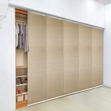 Load image into Gallery viewer, Marisol 5-Panel Single Rail Panel Track 58"-110"W x 91.4"H, Panel width 23.5" - 70% LIGHT-FILTERING