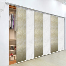 Load image into Gallery viewer, 6-Panel Single Rail Panel Track Blind Extendable 70"-130"W x 91.4"H, Panel width 23.5", Lotus, Amaryllis