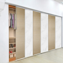 Load image into Gallery viewer, 6-Panel Single Rail Panel Track Blind Extendable 70"-130"W x 91.4"H, Panel width 23.5", Lotus, Marisol