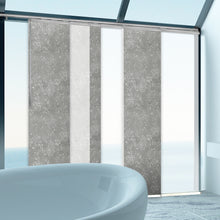 Load image into Gallery viewer, 6-Panel Single Rail Panel Track Blind Extendable 70"-130"W x 91.4"H, Panel width 23.5", Winter, Carolyn