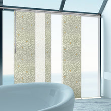 Load image into Gallery viewer, 6-Panel Single Rail Panel Track Blind Extendable 70"-130"W x 91.4"H, Panel width 23.5", Winter, Camellia