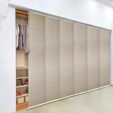 Load image into Gallery viewer, Iris 6-Panel Single Rail Panel Track 70"-130"W x 91.4"H, Panel width 23.5" - 70% LIGHT-FILTERING