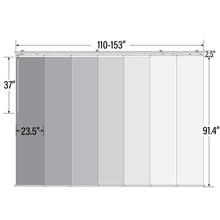 Load image into Gallery viewer, Woven Gray 7-Panel Single Rail Panel Track 110"-153"W x 91.4"H, Panel width 23.5" - 70% LIGHT-FILTERING