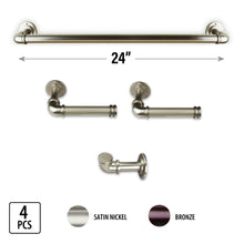 Load image into Gallery viewer, Industrial Pipe Design 4-Piece Bathroom Accessories Set