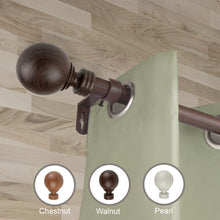 Load image into Gallery viewer, Globe Faux Wood Curtain Rod