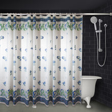 Load image into Gallery viewer, Blue Pastel Floral Shower Curtain