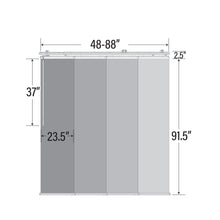 Load image into Gallery viewer, 4-Panel Single Rail Panel Track Extendable 48&quot;-88&quot;W x 91.4&quot;H, Panel width 23.5&quot;, Whirl White, Dove
