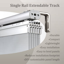 Load image into Gallery viewer, Sage Gray 3-Panel Single Rail Panel Track 36&quot;-66&quot;W, Panel width 23.5&quot;
