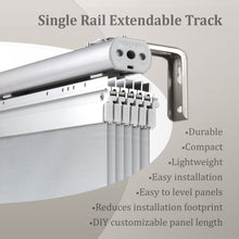Load image into Gallery viewer, Laci White 6-Panel Single Rail Panel Track Extendable 48&quot;-84&quot;W x 91.4&quot;H, Panel width 15.75&quot; - 100% BLACKOUT
