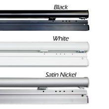Load image into Gallery viewer, Laci White 5-Panel Single Rail Panel Track 58"-110"W, Panel width 23.5" - 100% BLACKOUT
