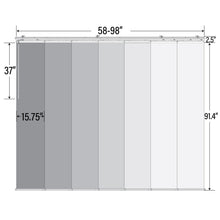 Load image into Gallery viewer, Embroidered Cadet 7-Panel Single Rail Panel Track Extendable 58&quot;-98&quot;W x 91.4&quot;H, Panel width 15.75&quot; - 80% LIGHT-FILTERING
