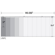 Load image into Gallery viewer, Charlotte 12-Panel Double Rail Panel Track 140&quot;-260&quot;W x 91.4&quot;H, Panel width 23.5&quot;
