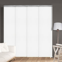 Load image into Gallery viewer, Laci White 4-Panel Single Rail Panel Track 48&quot;-88&quot;W, Panel width 23.5&quot; - 100% BLACKOUT

