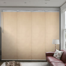 Load image into Gallery viewer, Flax Gold 4-Panel Single Rail Panel Track 48&quot;-88&quot;W, Panel width 23.5&quot; - 100% BLACKOUT
