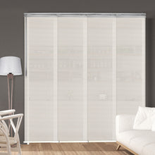 Load image into Gallery viewer, Meshed Taupe 4-Panel Single Rail Panel Track 48&quot;-88&quot;W, Panel width 23.5&quot;
